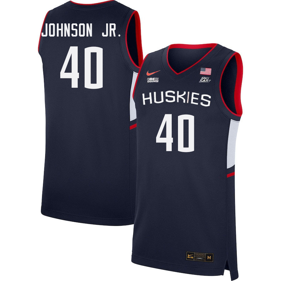 Men #40 Andre Johnson Jr. Uconn Huskies College 2022-23 Basketball Stitched Jerseys Sale-Navy
